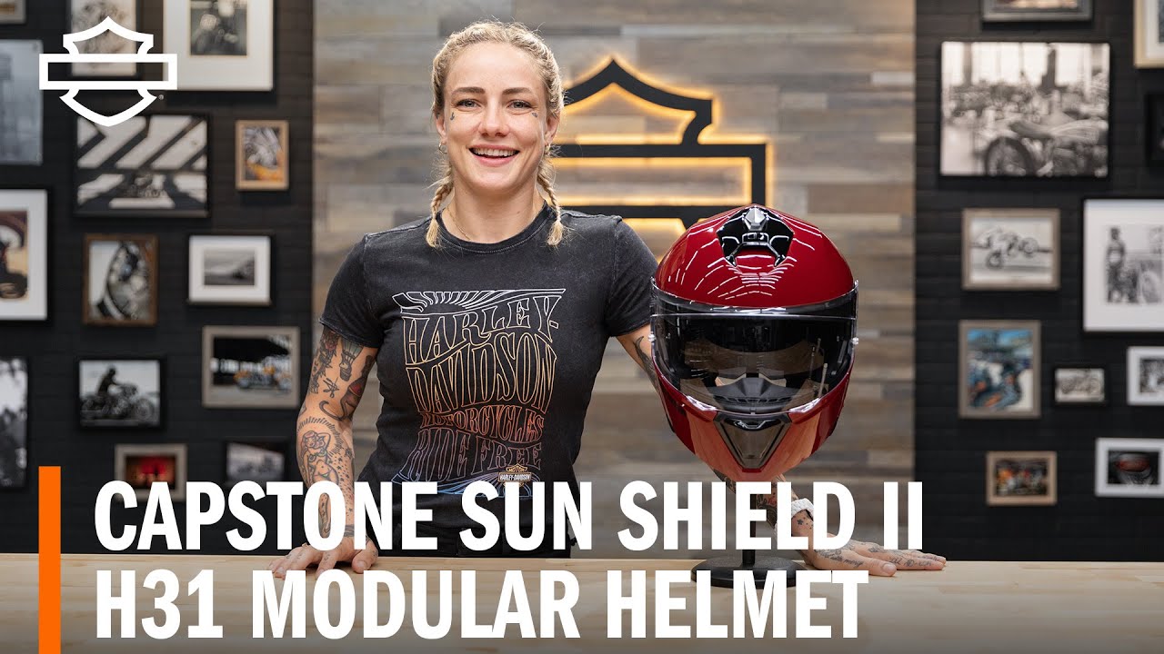 Обзор модульного мотоциклетного шлема Harley-Davidson Capstone Sun Shield II H31 (Billiard Red)