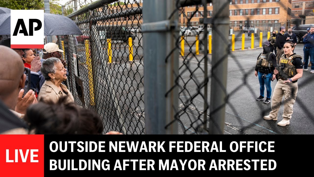 LIVE: Outside Newark federal office building after Mayor Ras Baraka arrested