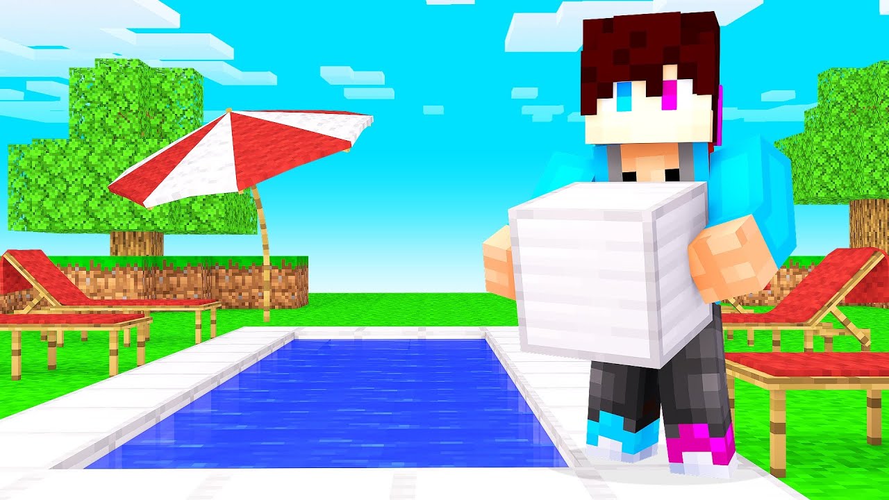BOUW Je Eigen ZWEMBAD CHALLENGE In MINECRAFT!