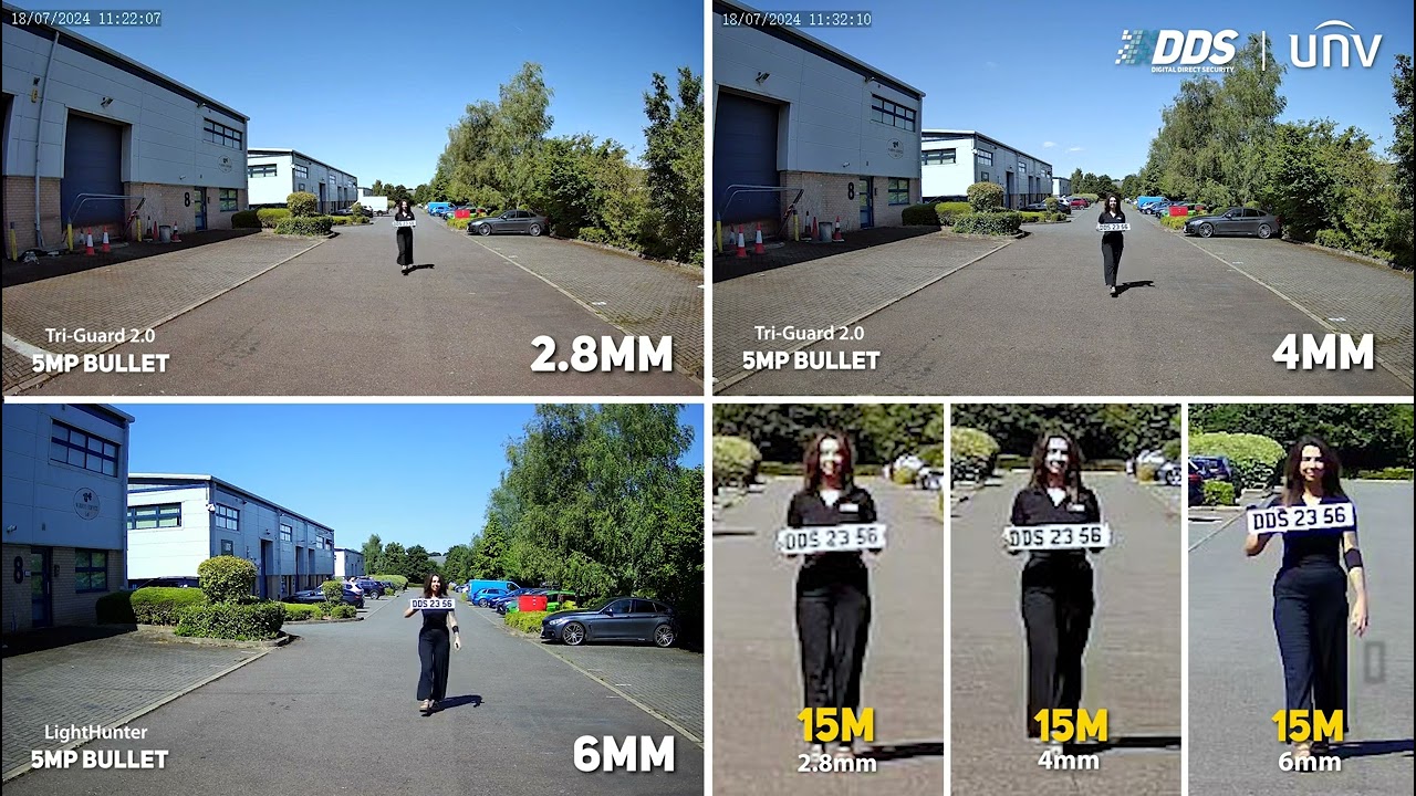 CCTV Camera Lens Comparison Video - 2.8mm v 4mm v 6mm