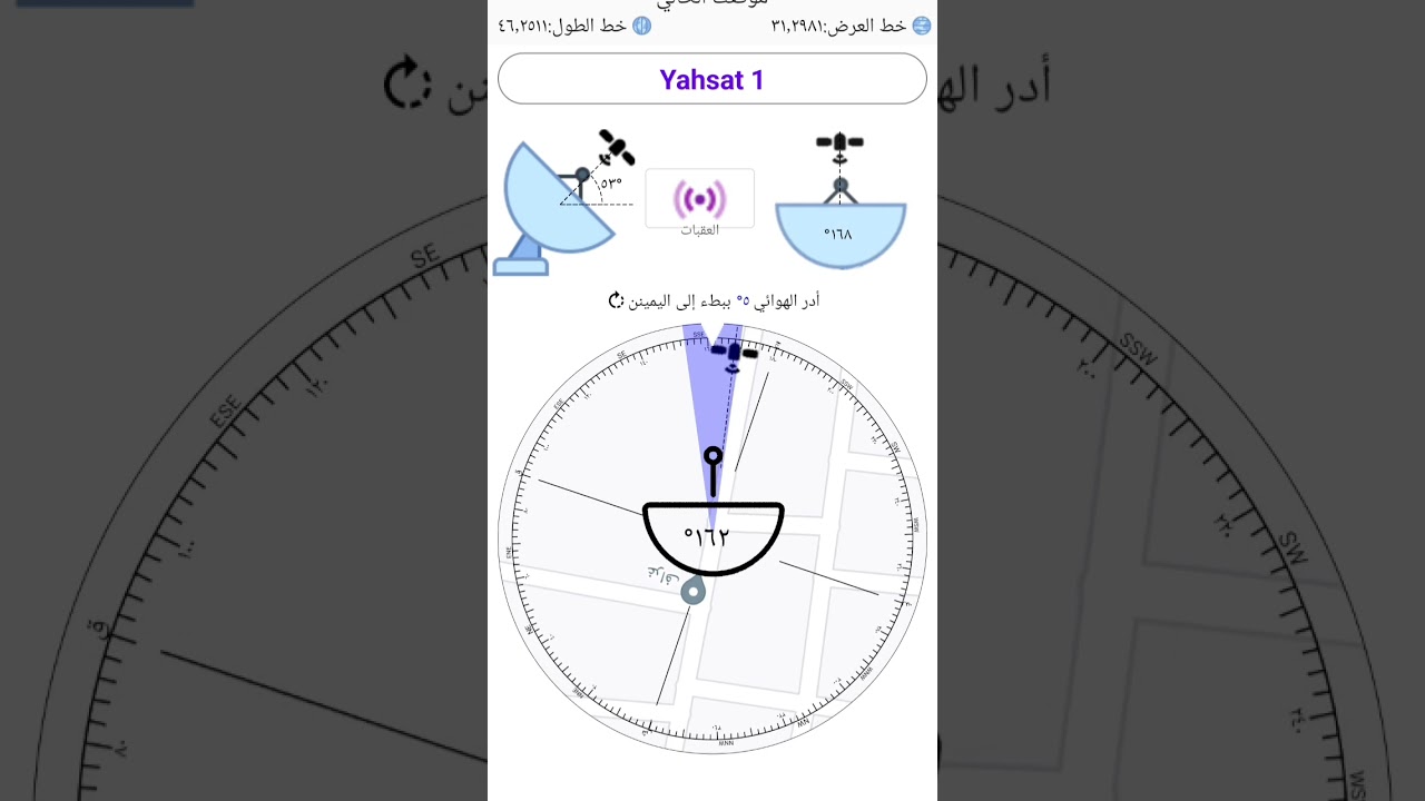 طريقة العثور على قمر صناعي من خلال برنامج مكتشف الأقمار الصناعية #العراق