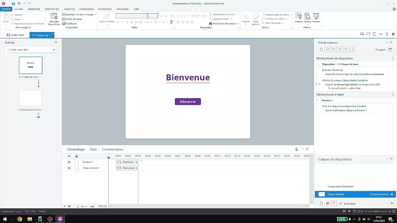 Comment ajouter une date d'expiration dans une cours Storyline
