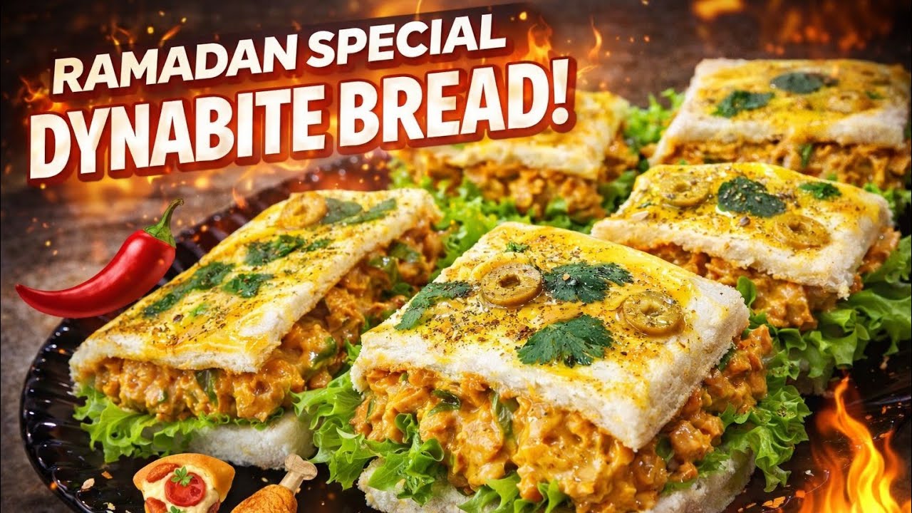 DynaBite Bread Recipe | Dynamite Chicken Stuffed Bread for Iftar | Easy Ramadan Special Recipe
