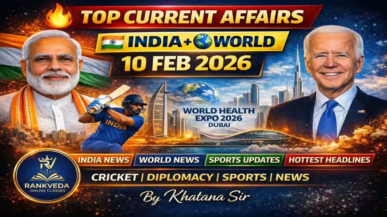 10 Feb 2026 Daily Current Affairs | India & World News | Rankveda online classes ll ssc, railway