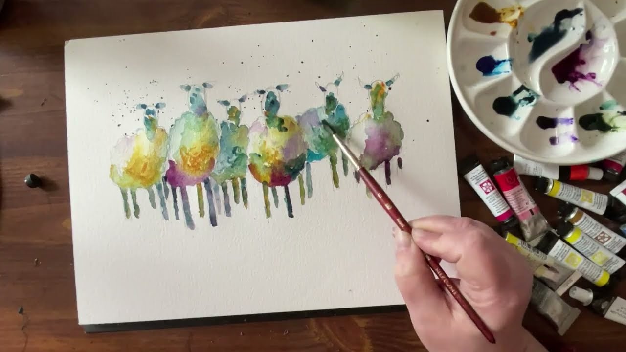 Watercolor Practice - Expressivist Sheep