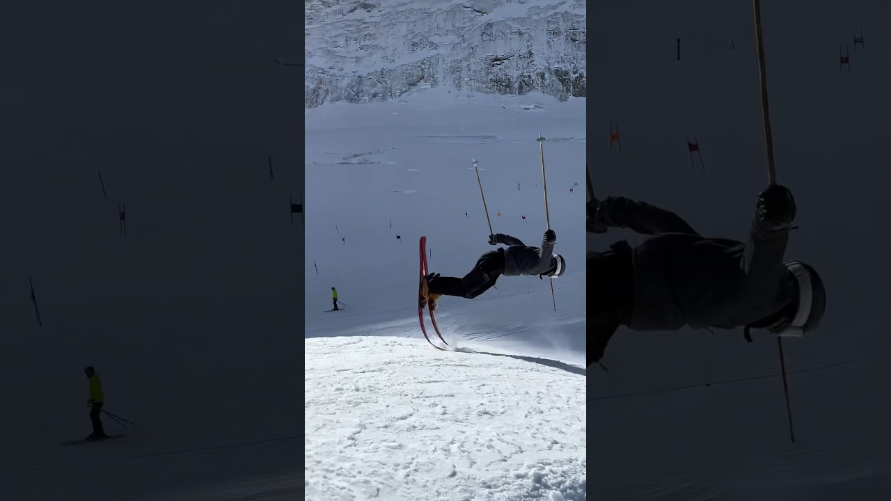 CRAZY PARK SKIING ON A GLACIER #freeskiing #ski #skiing #viral #parkskiing #1000skis #thealps