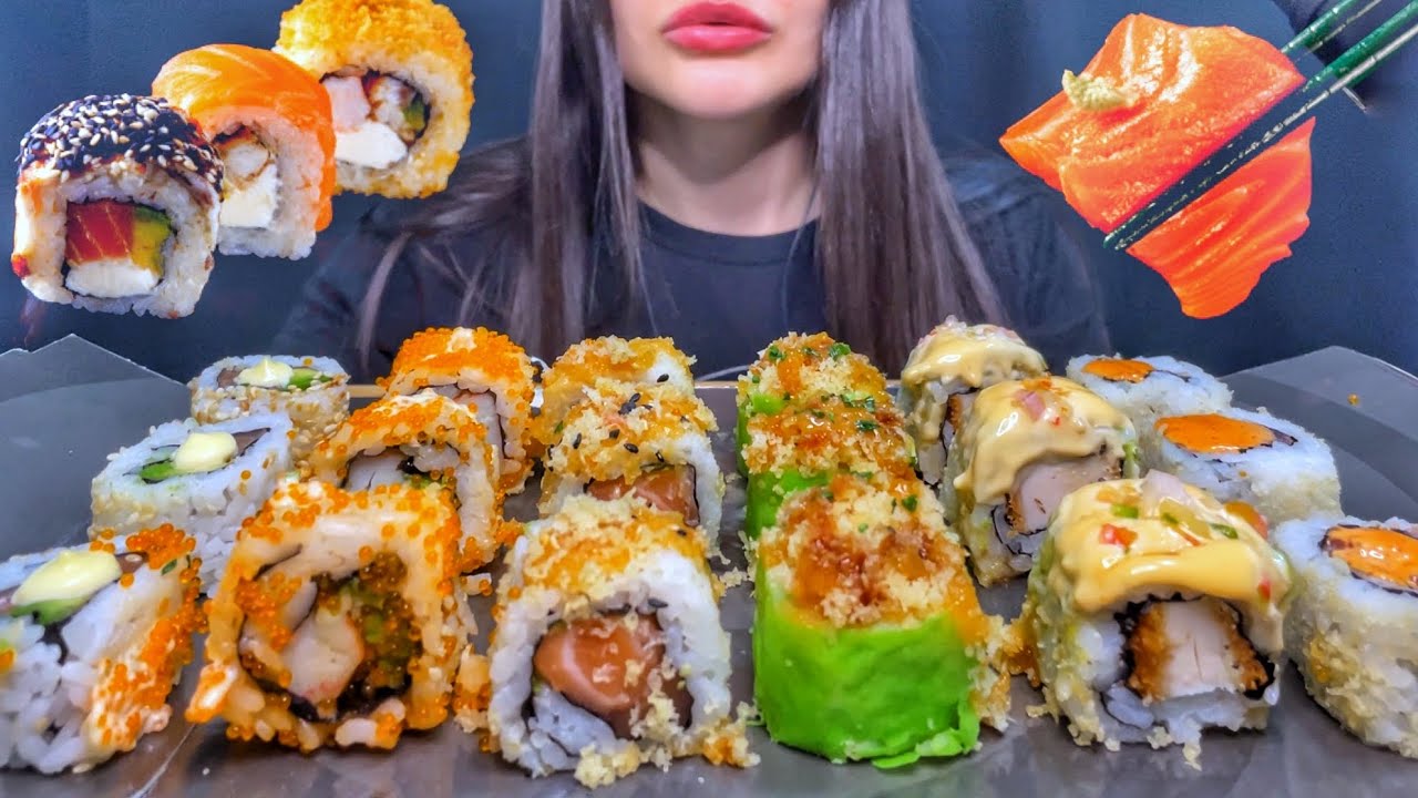 ASMR SUSHI MUKBANG (No Talking) EATING SOUNDS