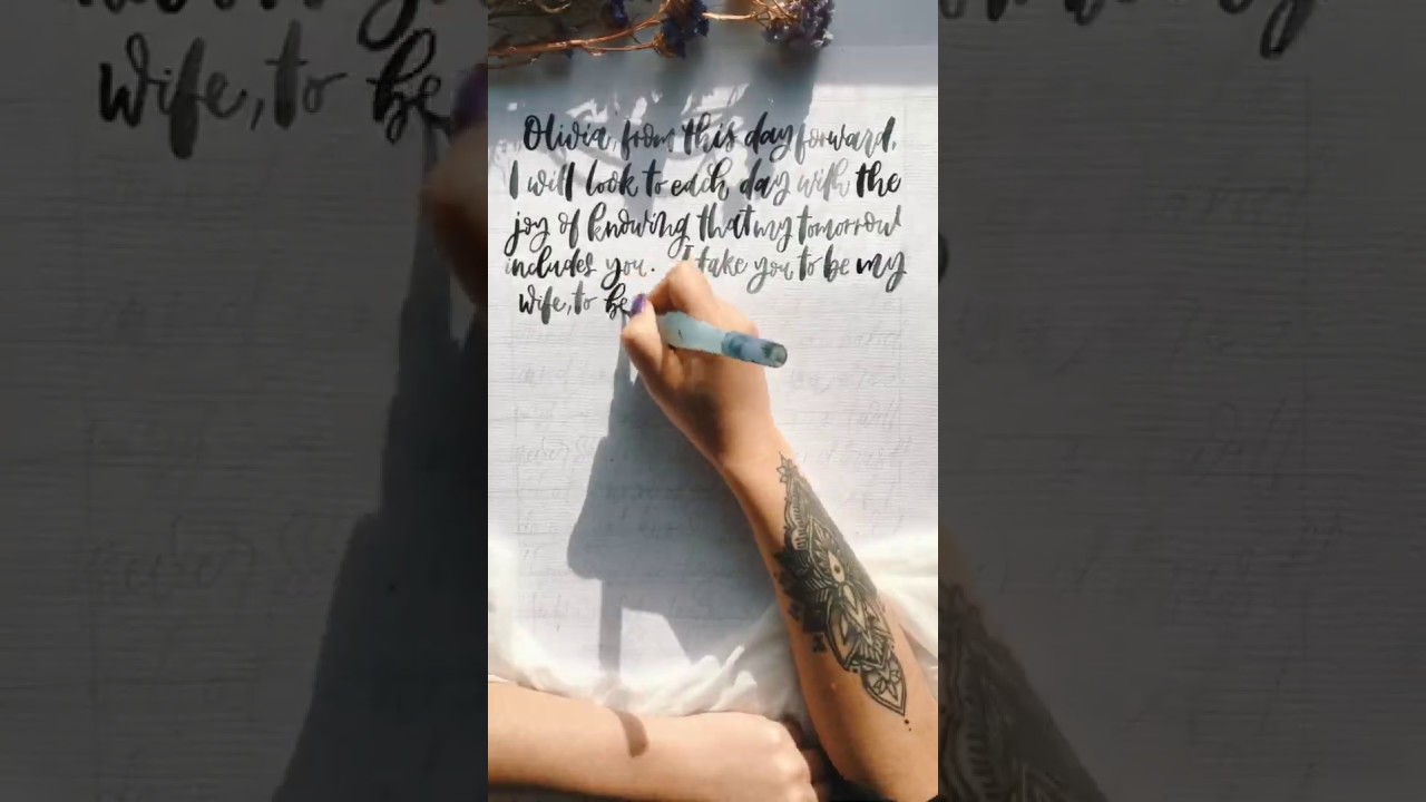 Hand-written Calligraphy Wedding Vows