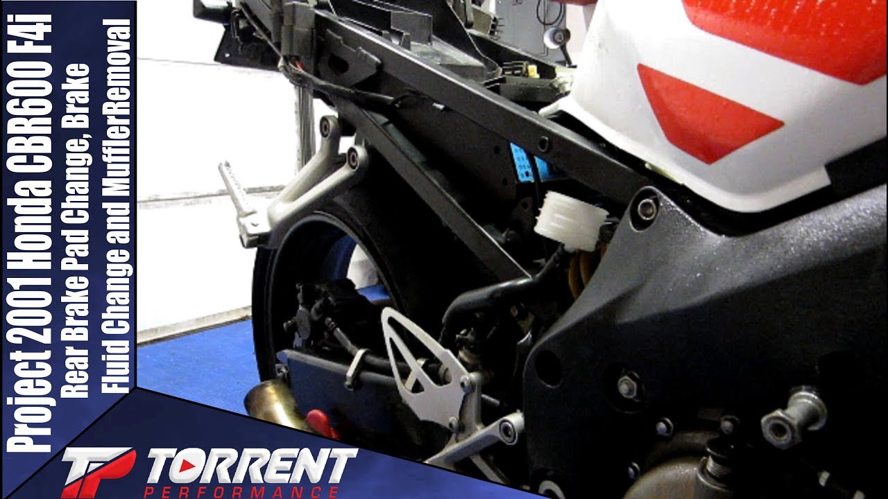 Rear Brake Pads, Rear Brake Fluid,Exhaust Removal Project 2001 Honda Cbr600 F4i Episode 11