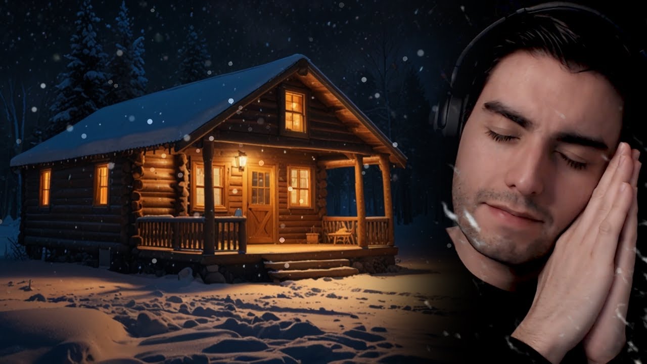 ASMR 1 Hour Snowstorm Sounds with visuals to sleep better