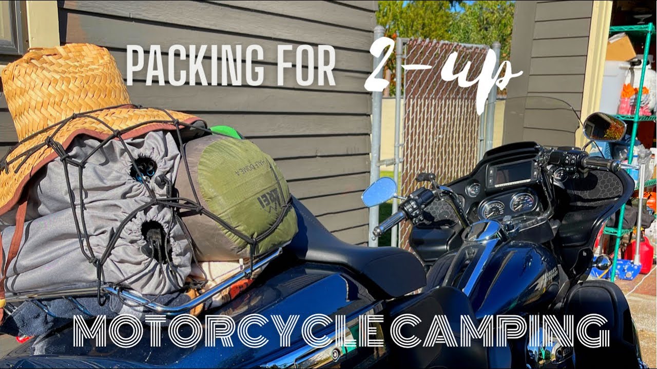 Loading a Harley Davidson for Two Up Motorcycle Camping