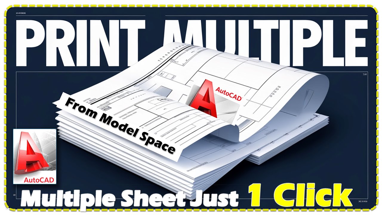 Multiple Sheets to single PDF in AutoCAD just 1 click | Batch Plot | Lisp Command | print from model