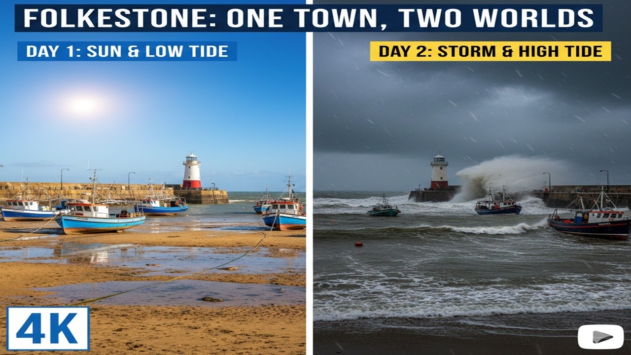 Folkestone: One Town, Two Worlds | Sun vs. Storm ☀️⛈️ 4K