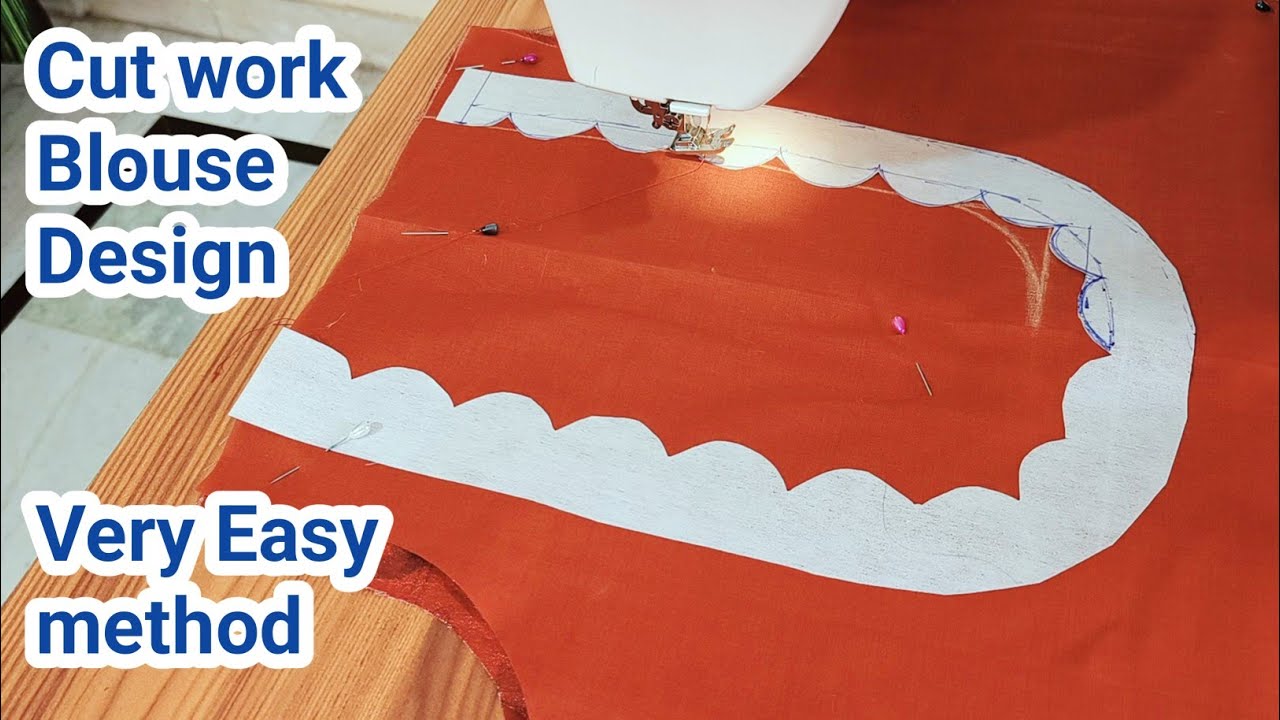 Trending Cut work neck design cutting and stitching step by step for beginners/Cut work blouse