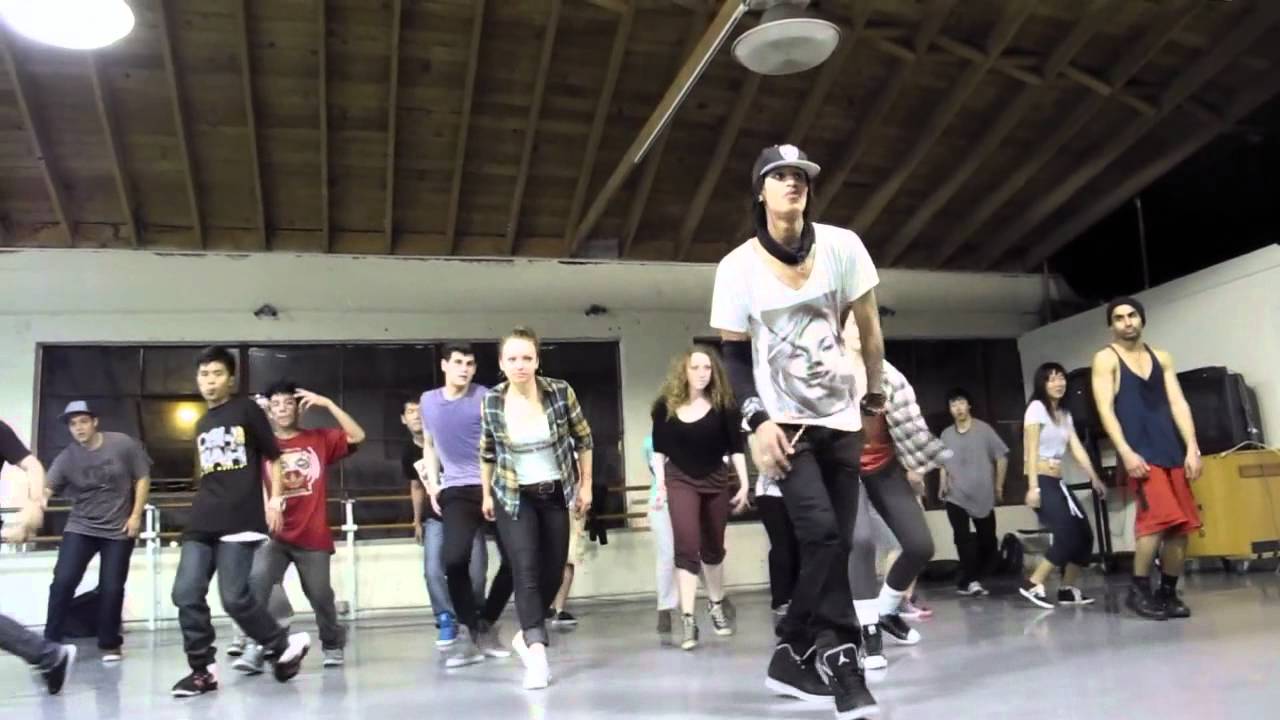 Les Twins Workshop in SF 3/7 - Larry marks the steps and Laurent jokes around