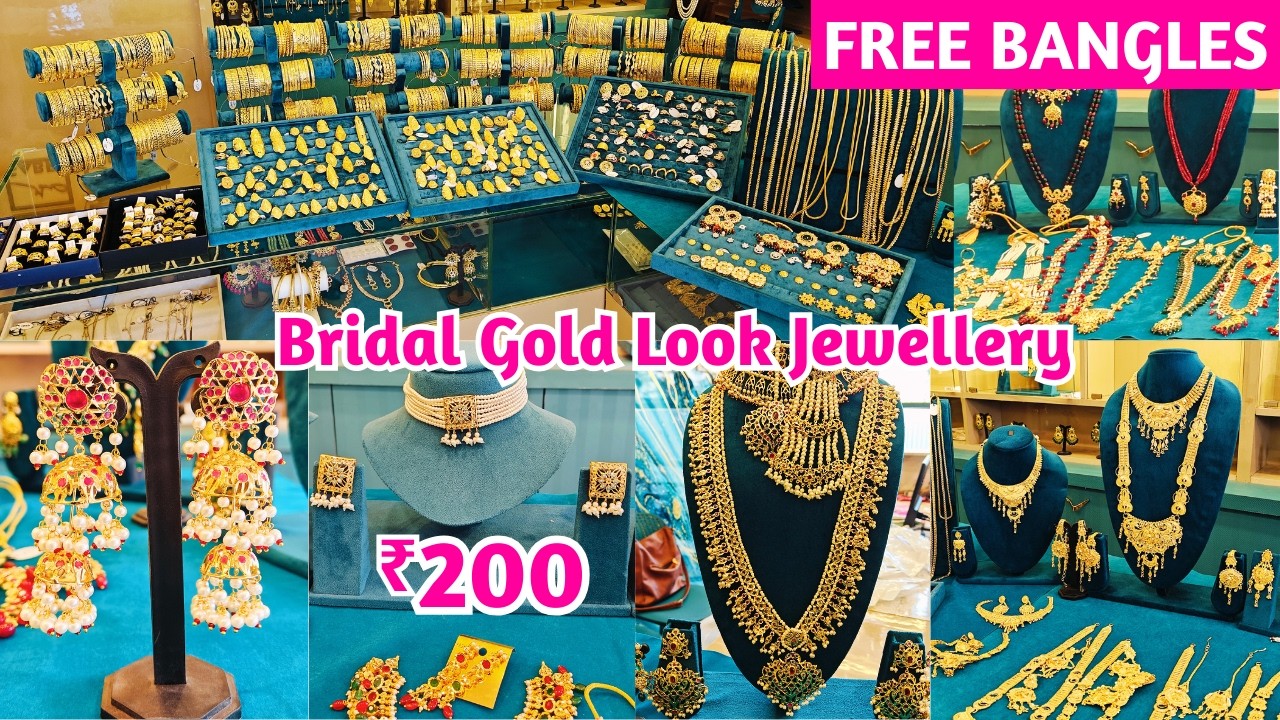 Eid Naya Stock | Latest Designs Bridal Gold look Jewellery Fingerrings Mangalsutra FREE BANGLES😍