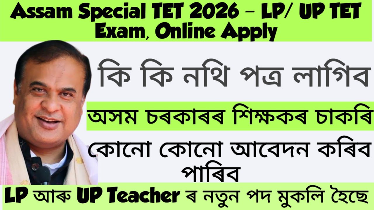 Assam Teacher Recruitment 2026 | Assam LP & UP Teacher Recruitment 2026