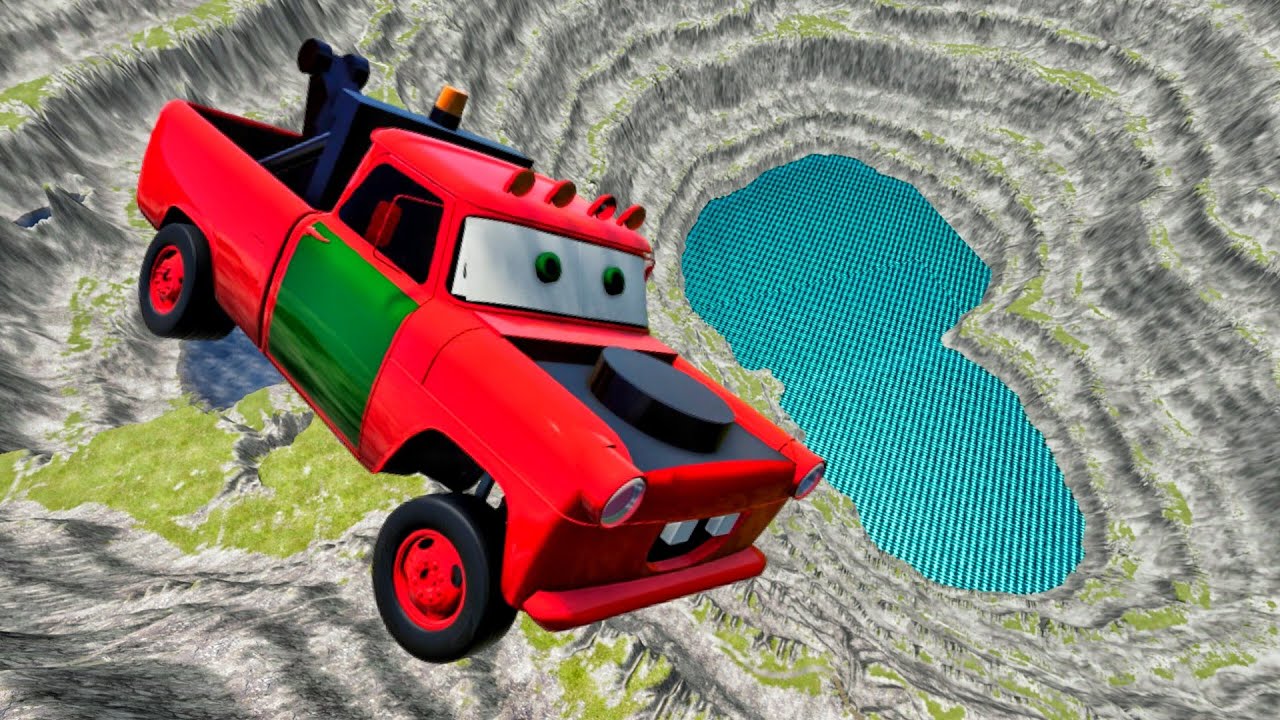 McQueen Car School Bus Leap of Death 🚍💀 | Extreme Jump Crash Test | BeamNG.drive Simulation 