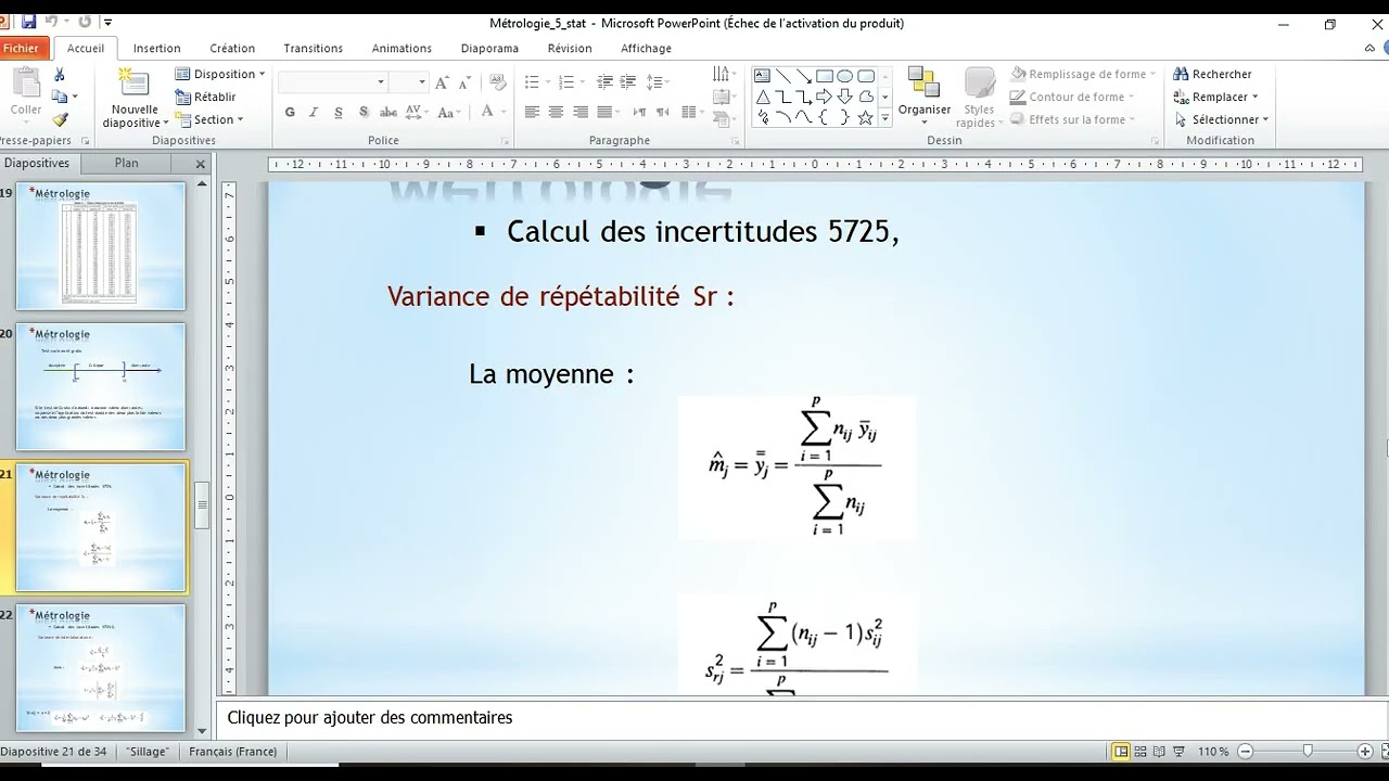 Exemple répétabilité et reproductibilité