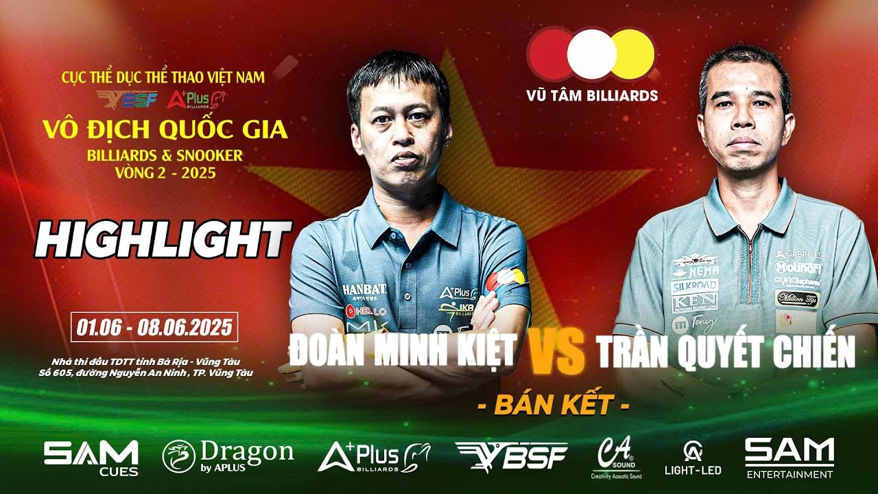 Highlights Billiards | TRẦN QUYẾT CHIẾN   ĐOÀN MINH KIỆT Bida 3 Băng Vô Địch Quốc Gia Aplus Table