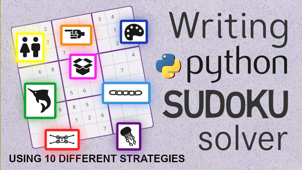 Решатель судоку на Python (использует 10 различных стратегий решения)