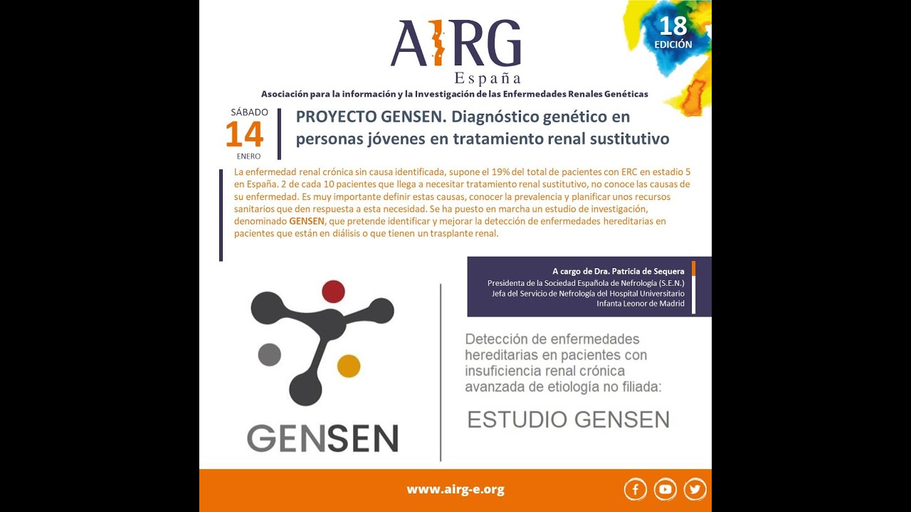 18 jornada AIRG-E 7ª Diagnóstico genético, jóvenes en tratamiento renal sustitutivo, Dra. P. Sequera