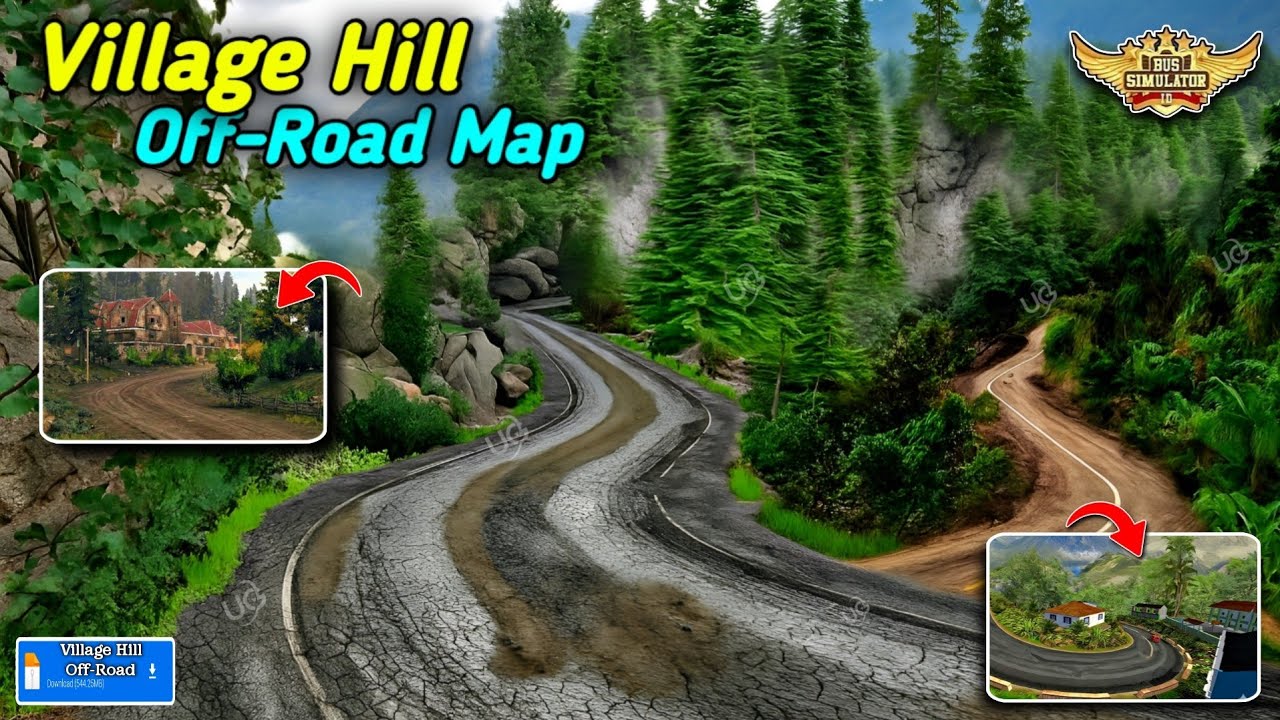 Map Mod Bussid 4.4.1 - New Released Village Hill Off-Road Map Mod For Bus Simulator Indonesia |