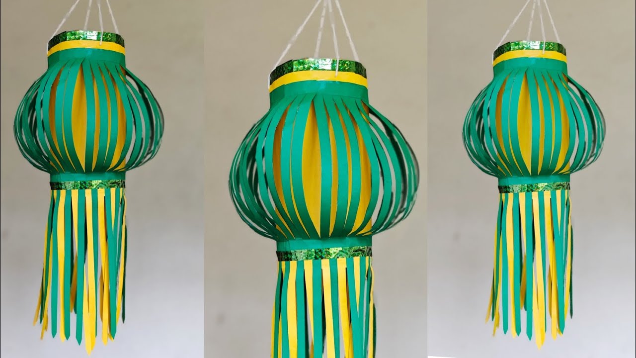 How to make a akash kandil at home/ beautiful paper lamp holder for diwali/diwali decoration ideas 