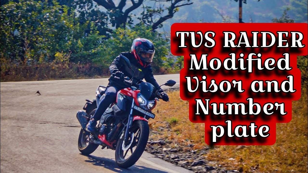 TVS RAIDER MODIFICATION | VISOR MODIFIED | WIDE TYRE NUMBER PLATE MODIFICATION| LINK IN DESCRIPTION