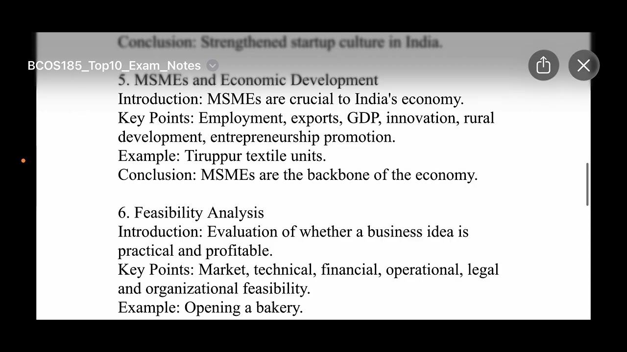 BCOS-185 Entrepreneurship One Shot Revision | Last Minute Exam Prep | IGNOU BComG