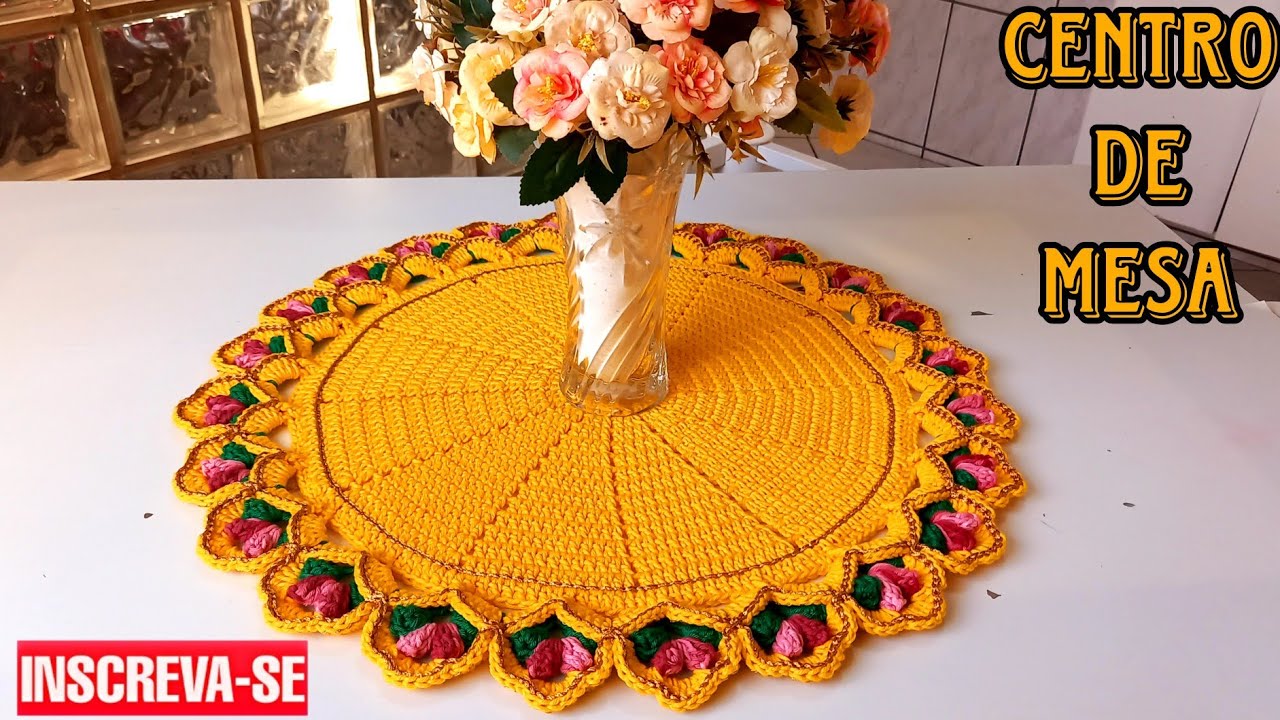 CENTRO DE MESA BUQUÊ DE FLORES LUXO #crochet #passoapassodecroche #handmadecrochet #croche