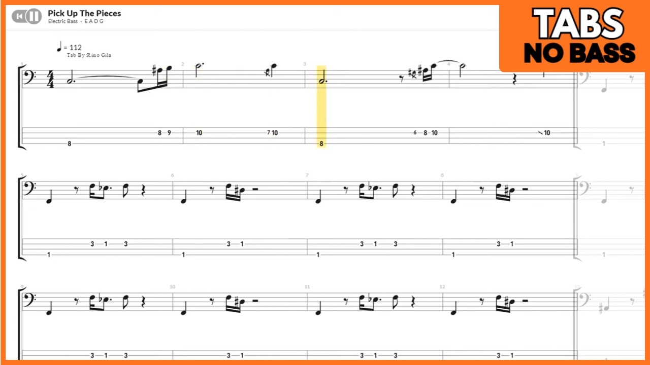 Averange White Band - Pick Up the Pieces (Play Along Tabs) (Bass Cover)
