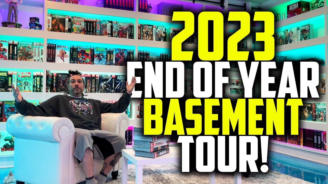 End of Year BASEMENT TOUR 2023 | Omnibus Library | Statue Display | Home Arcade
