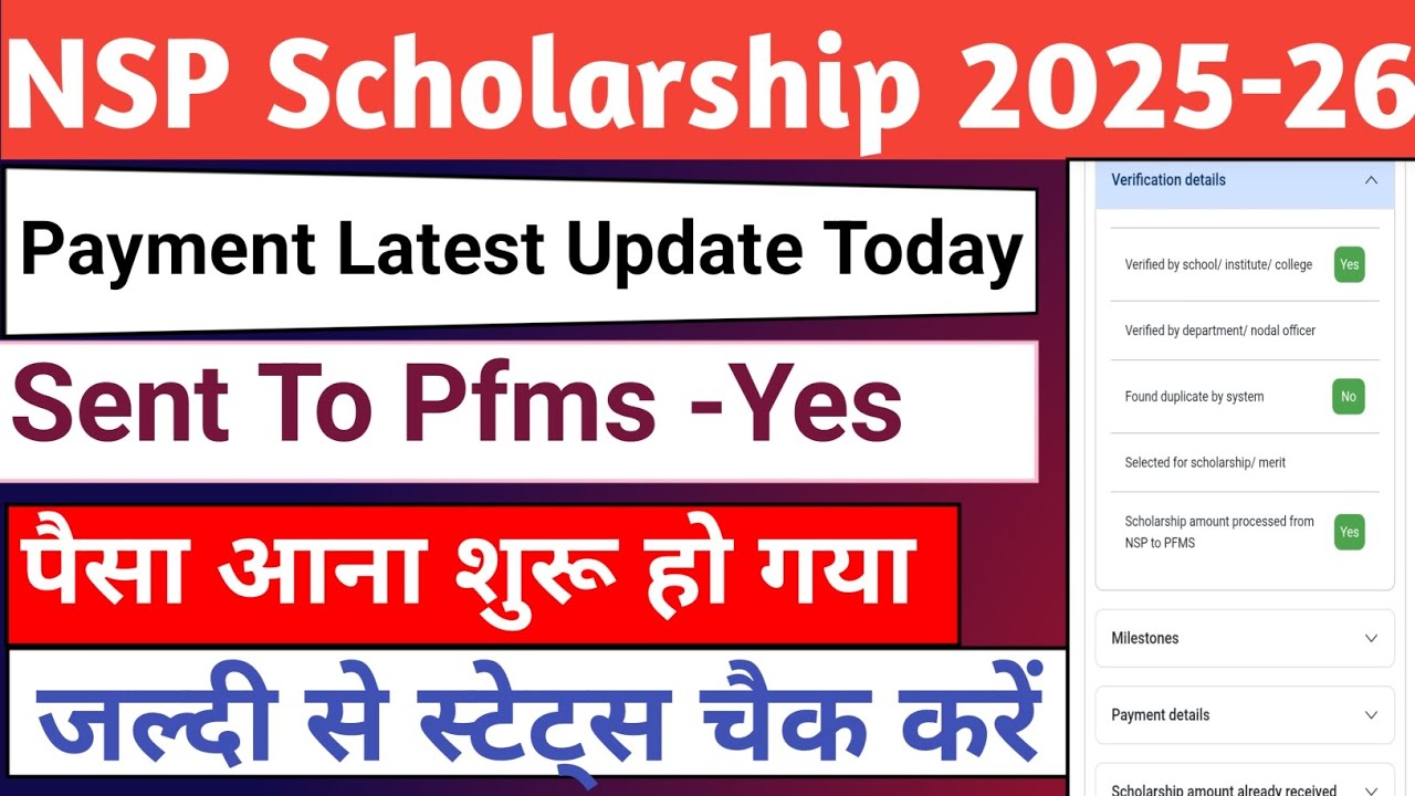 NSP Payment 2025-26 | NSP Latest News Today | NSP Fresh And Renewal Payment | Payment Credited 2026