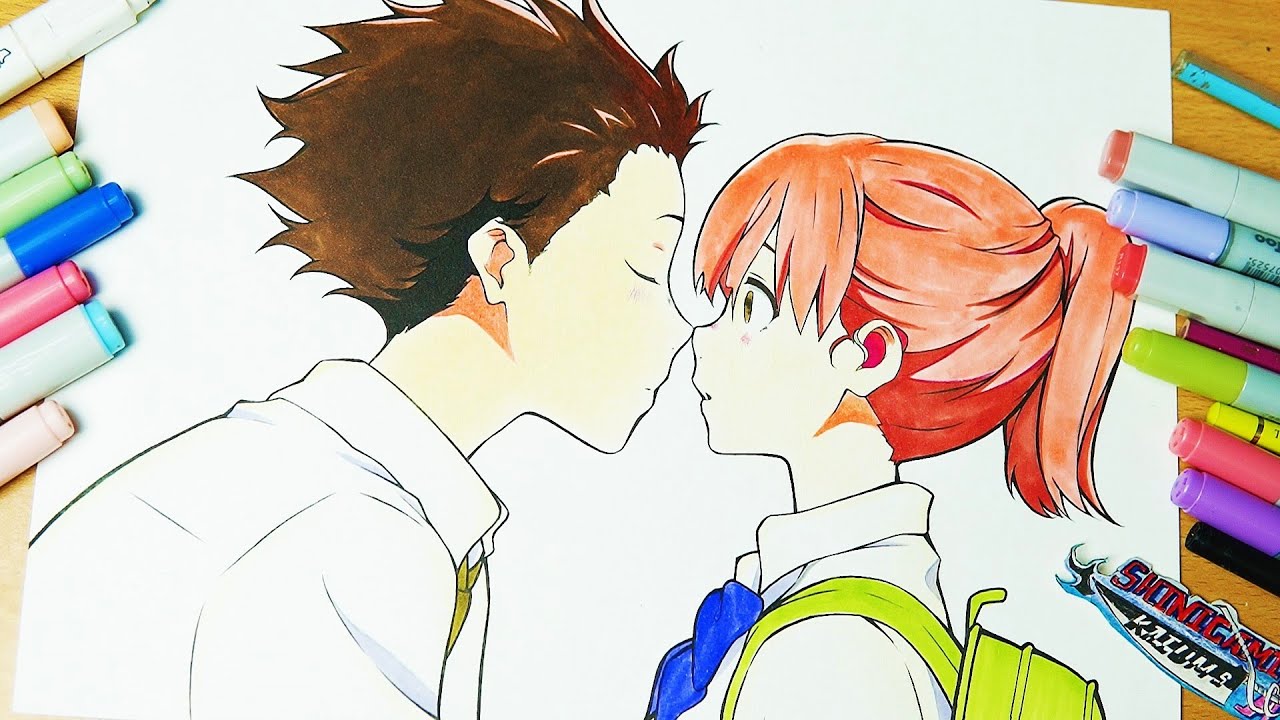 Drawing Anime Boy & Girl | A Silent Voice | Shouko nishimiya x Shouya ishida