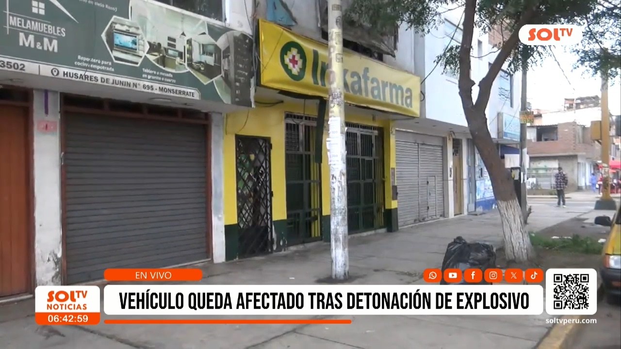 Trujillo: vehículo resulta afectado tras detonación de explosivo en farmacia