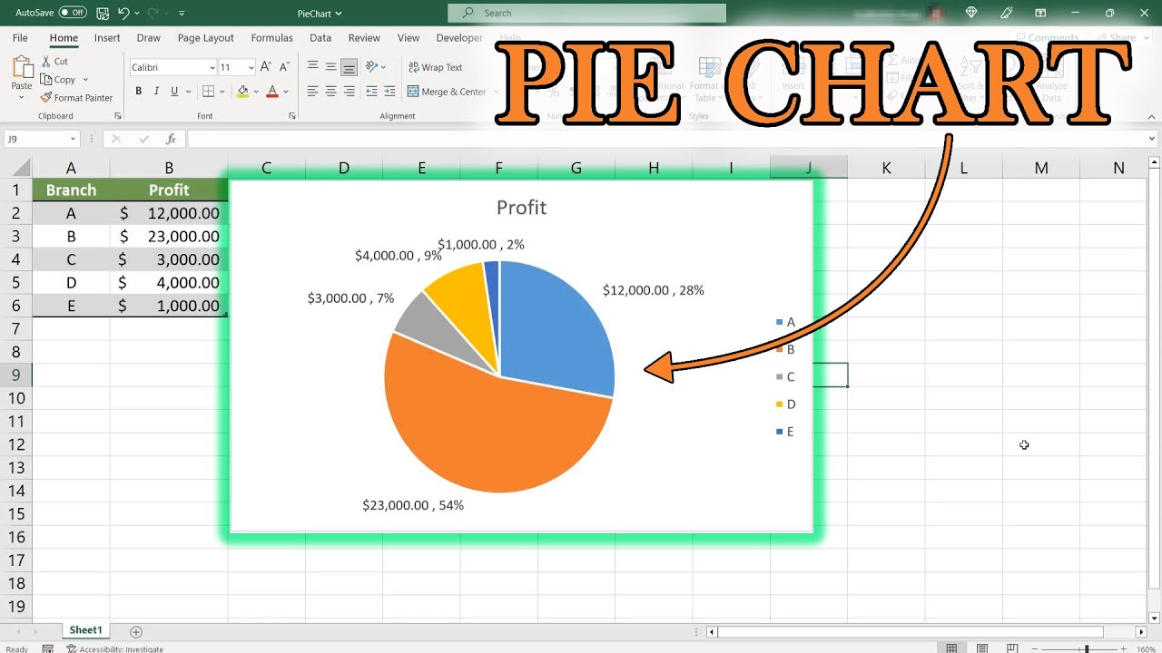 PIE CHART From Scratch - EXCEL Step By Step