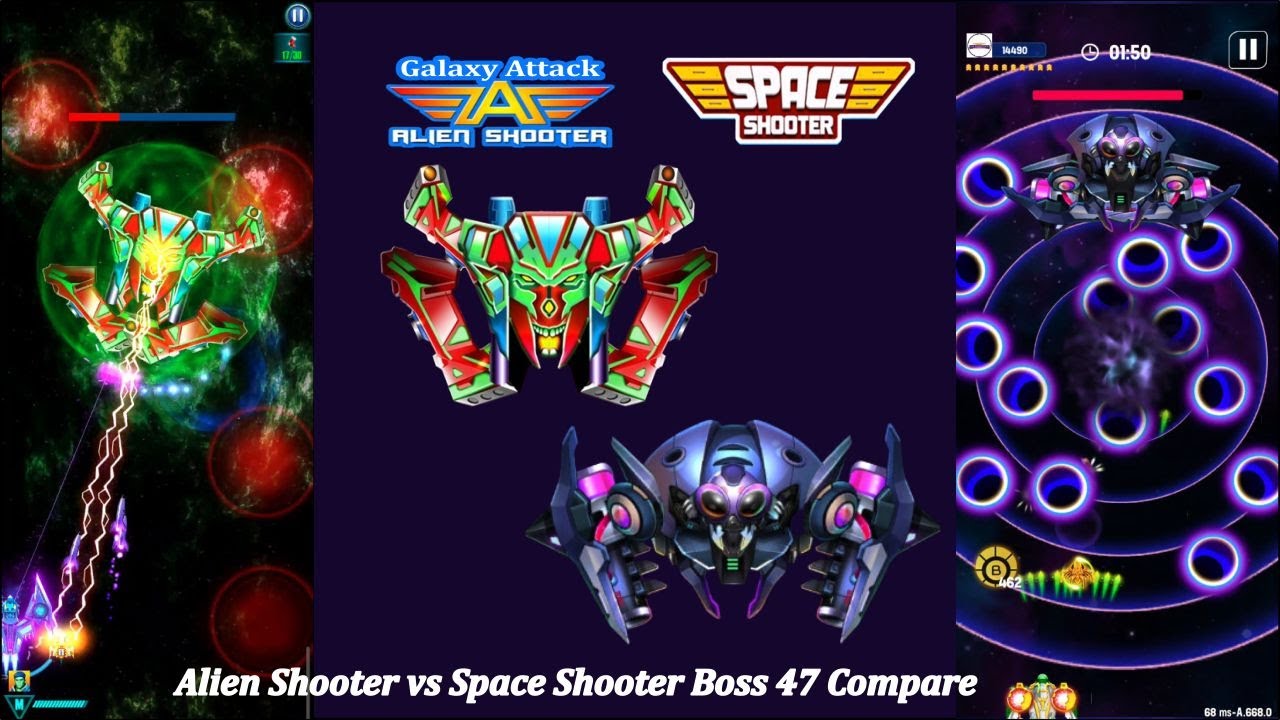 Galaxy Attack: Alien Shooter vs Space Shooter: Galaxy Attack | Boss 47 Compare | By Apache Gamers