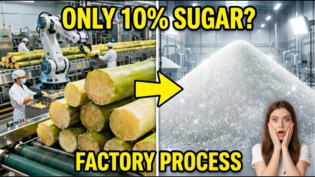 Inside Mega Sugar Factory: How Much Sugar is Made from 100 Tons?