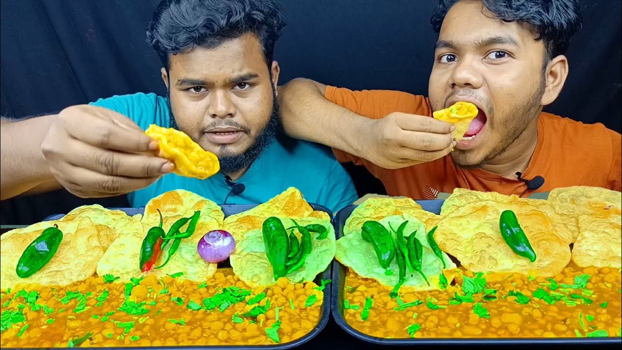 BIGBITES, EATING 10 SOFT,LUCHI, GHUGNI, EATING CHALLENGE || BROTHER VS BROTHER 