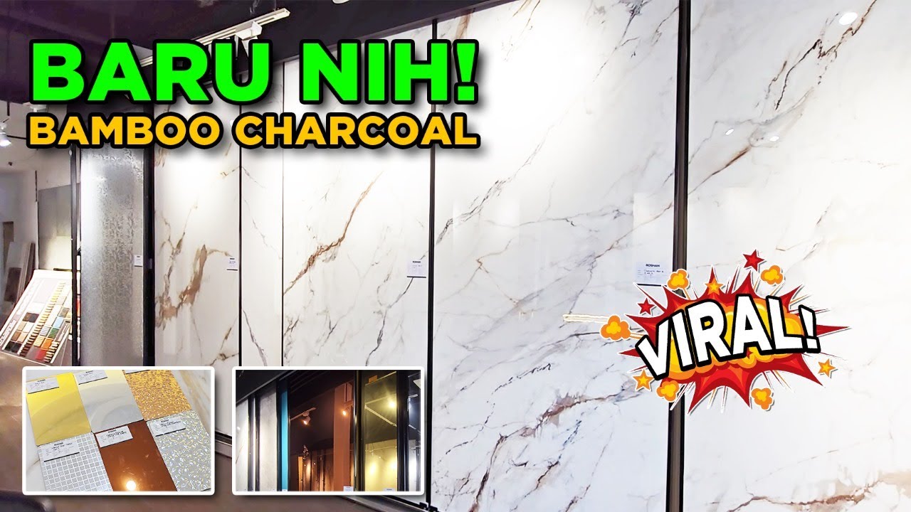 BUKAN PVC MARMER!! Ini Wallboard Bamboo Charcoal Lebih Tebal Banyak Motif || ROSHAN