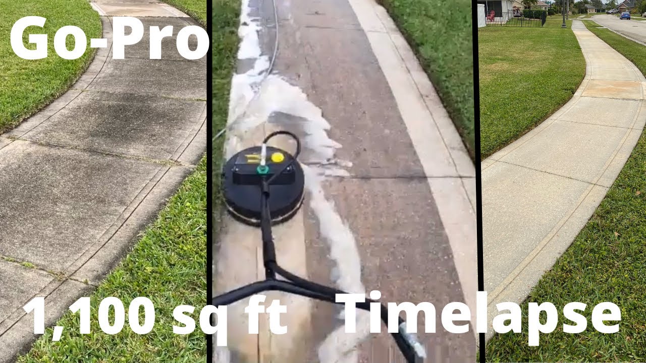 Washing some DIRTY sidewalks with my 16” Whisper Wash Surface Cleaner | Downstreaming a 2% Mix