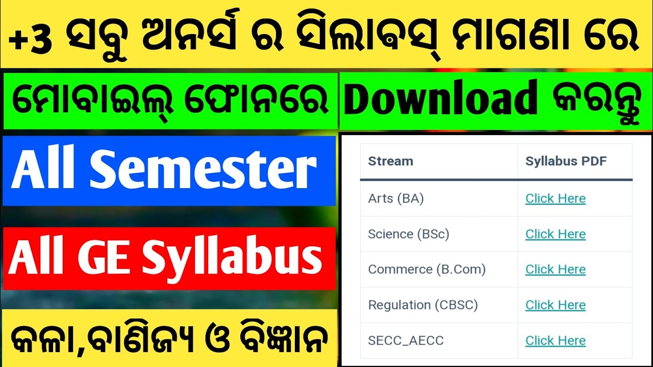 how to download +3 syllabus for Arts Science & Commerce // how to download +3 syllabus in mobile