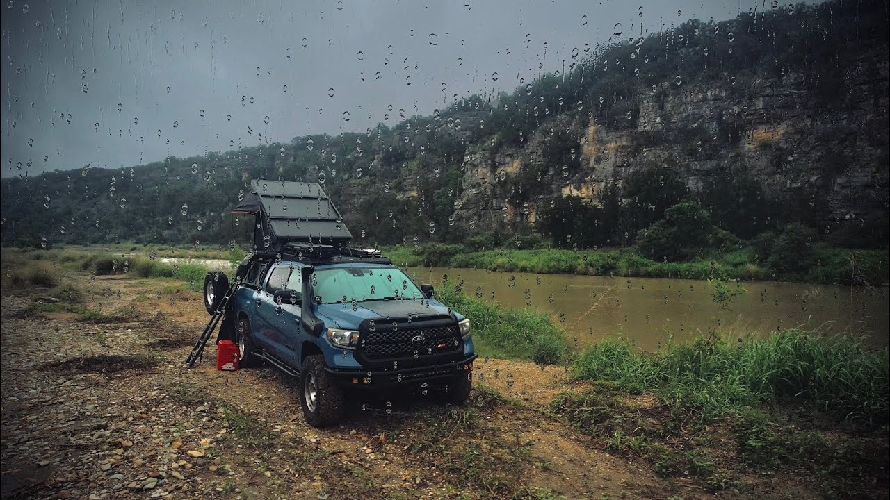 Solo Riverside Camping in the Rain | Texas Hill Country Solitude