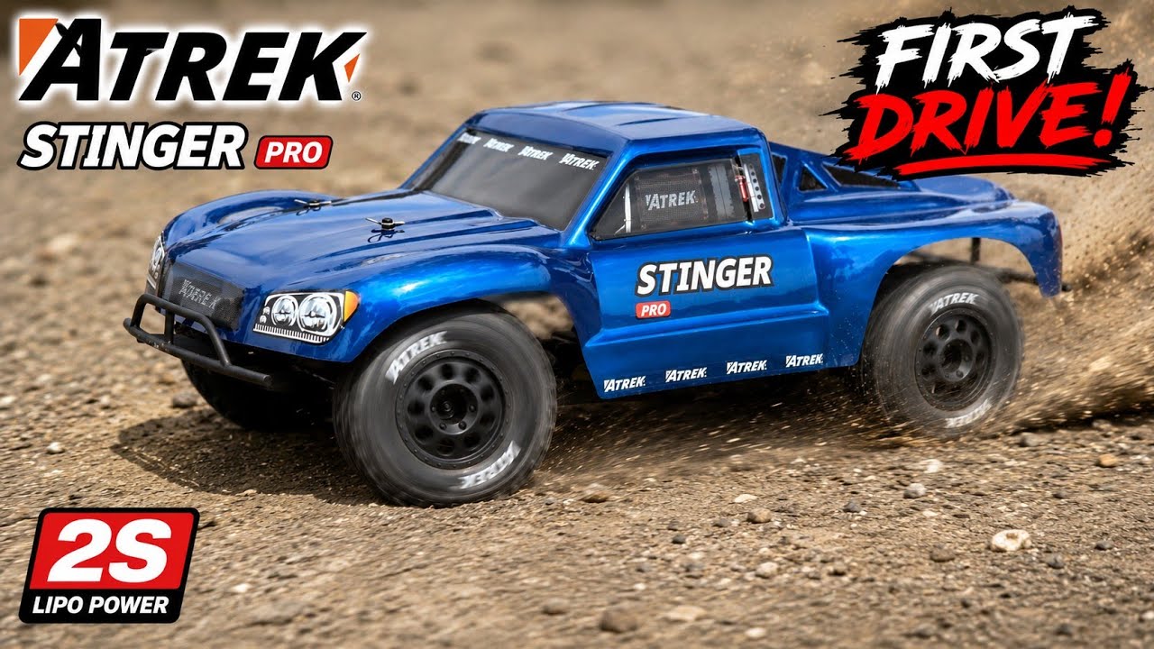 Atrek Stinger Pro 2WD SCT: первый запуск на 2S LiPo аккумуляторе.