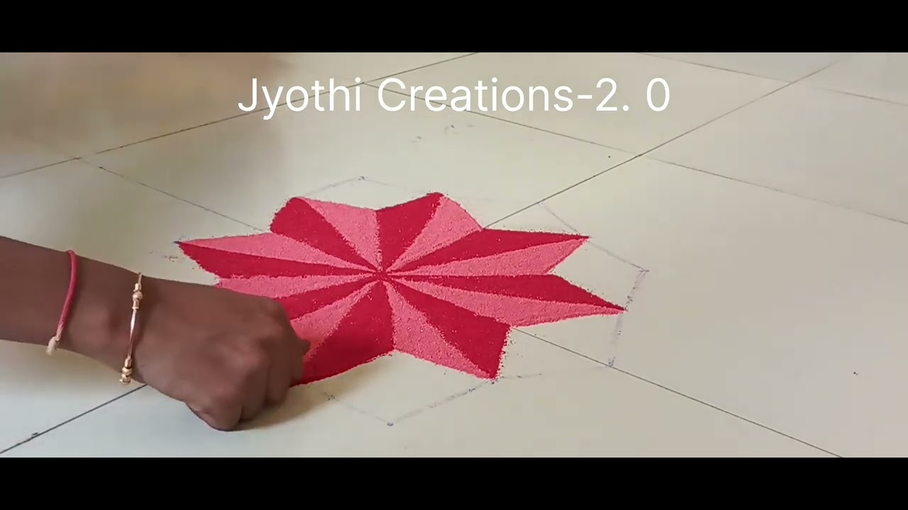 3D Rangoli design🌺🌻🌹🌷#trending #rangoli #indiandesign #Different colors #freehandrangolis