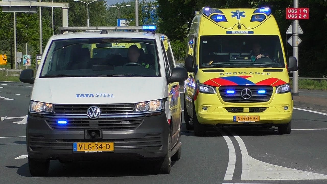 TATA STEEL Beveiliging begeleidt Ambulances vanaf ernstig ongeval op Tata Steel Beverwijk!