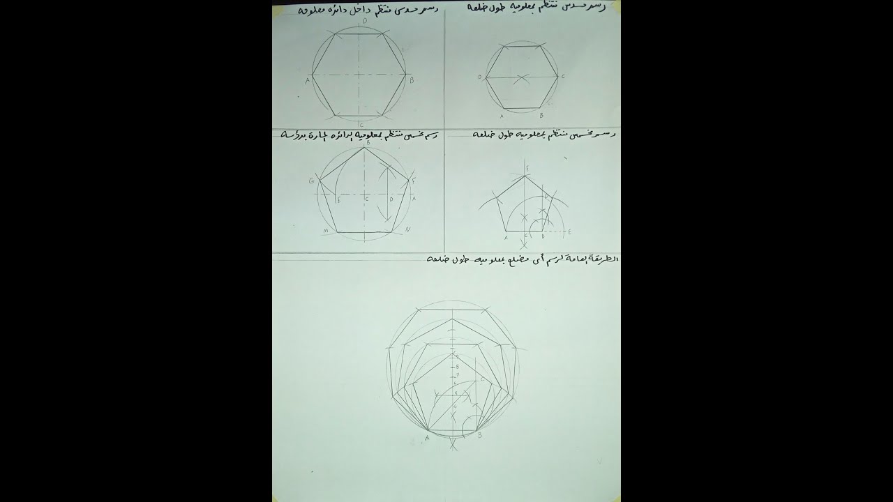 رسم المضلعات المنتظمة العمليات الهندسية #5
