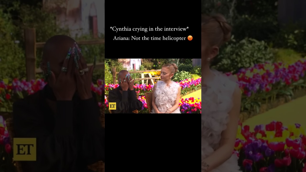Cynthia crying in the interview Ariana Not the time helicopter 😡 #arianagrande #cynthiaerivo #wicked
