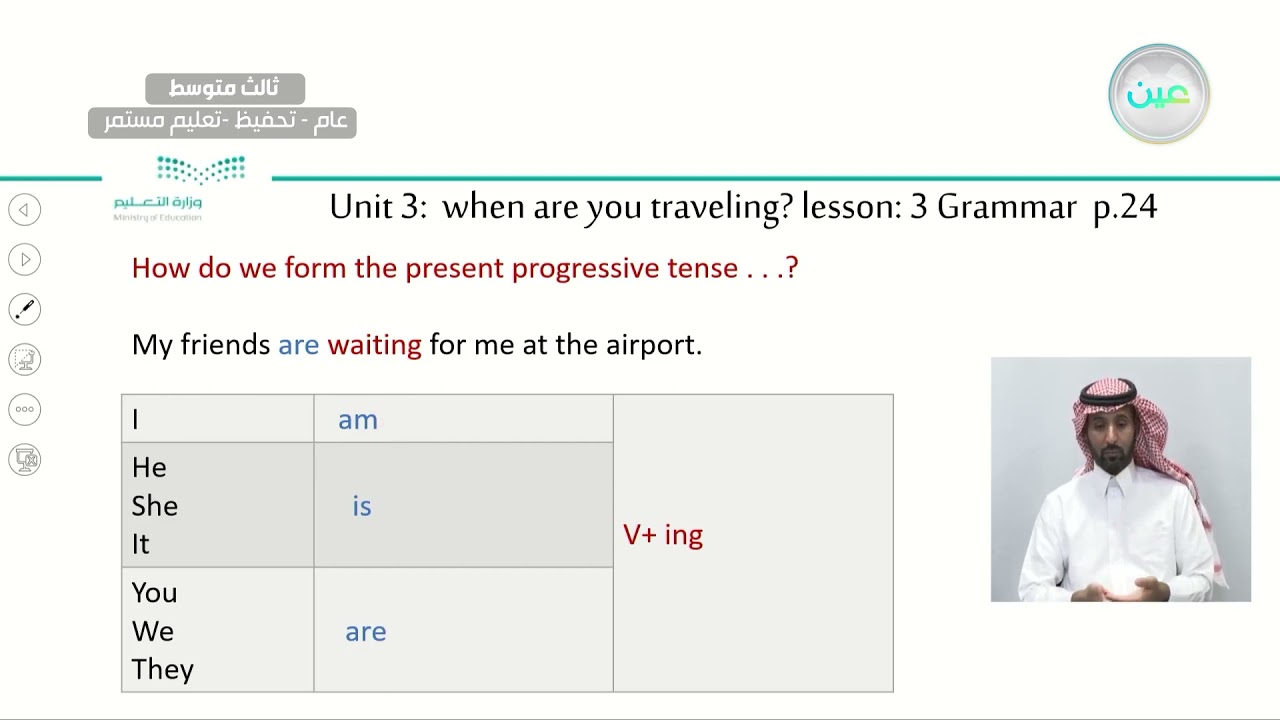 unit 3: when are you traveling?/ lesson:3 Grammar - اللغة الإنجليزية - ثالث متوسط